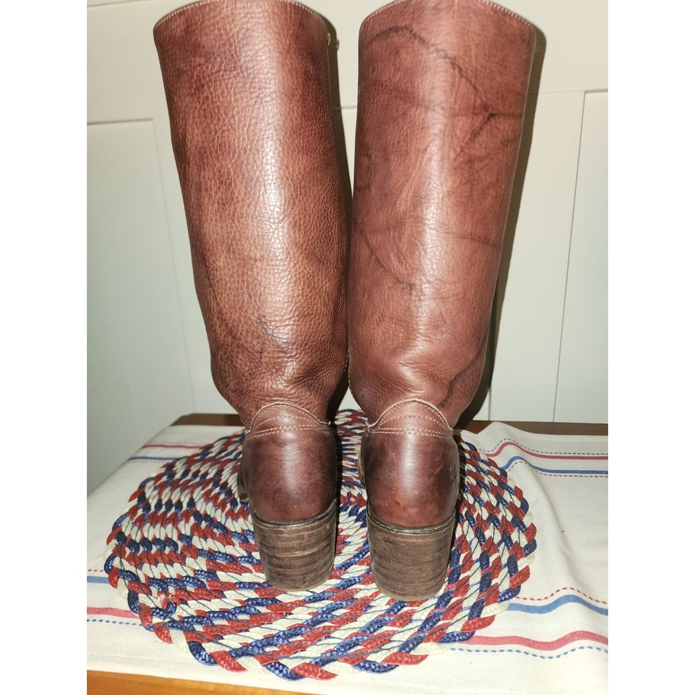 VTG Frye Campus Leather Brown Boots 8M Womens Round Toe Western Made in USA - Picture 8 of 16